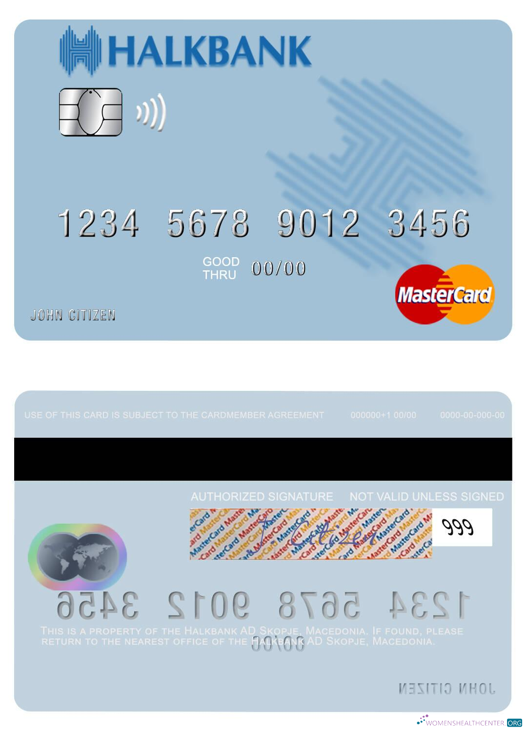 Download Macedonia Halkbank AD Skopje mastercard Photoshop template